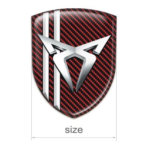 Seat Cupra Silicone Badge Red Carbon White Lines Style 