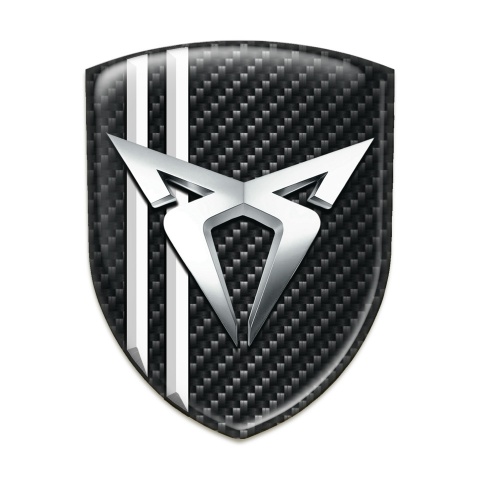 Seat Cupra Silicone Shield Dark Carbon with White Lines Design 