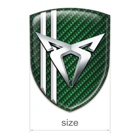 Seat Cupra Auto Emblem Green Carbon White Lines Style 