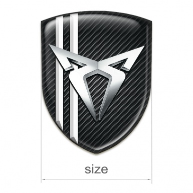 Seat Cupra Emblem Badge Logo Black Fibers with White Lines Style 