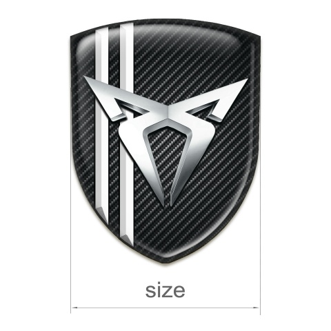 Seat Cupra Emblem Badge Logo Black Fibers with White Lines Style 