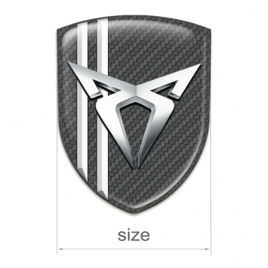 Seat Cupra Logo Emblem Carbon base with White Lines Style 