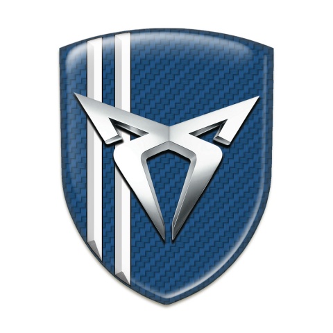 Seat Cupra Tuning Emblem Navy Blue Carbon with white Lines Style 