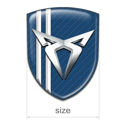Seat Cupra Tuning Emblem Navy Blue Carbon with white Lines Style 