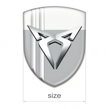 Seat Cupra Self Adhesive Emblem Logo Gray White with White Lines Style 