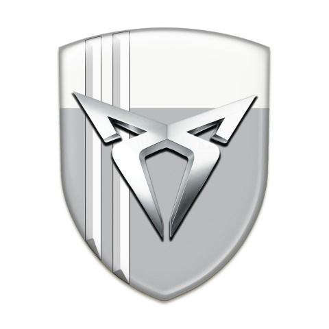 Seat Cupra Self Adhesive Emblem Logo Gray White with White Lines Style 