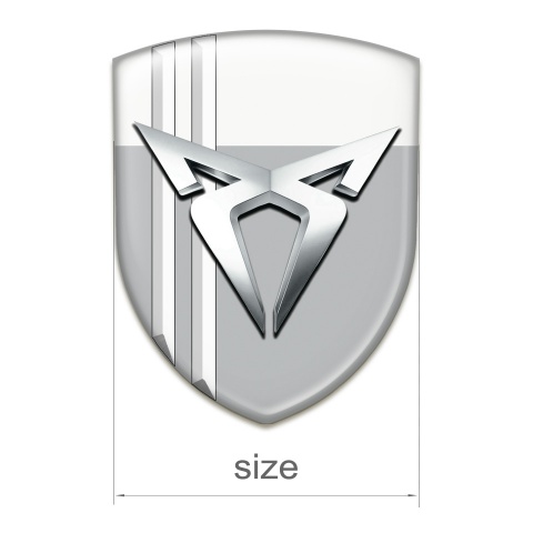 Seat Cupra Self Adhesive Emblem Logo Gray White with White Lines Style 