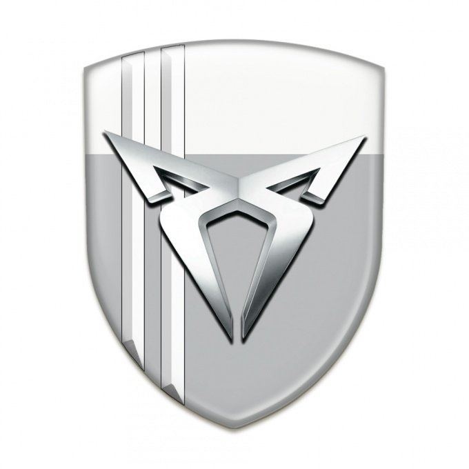 Seat Cupra Self Adhesive Emblem Logo Gray White with White Lines Style 