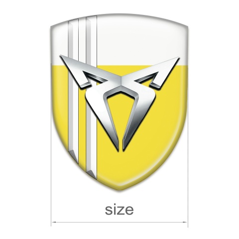 Seat Cupra Domed Emblem Yellow White with White Lines Style 