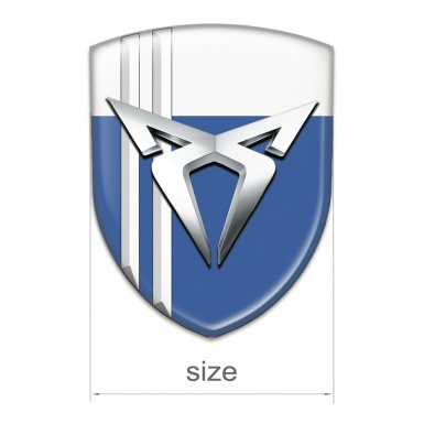 Seat Cupra Silicone Emblem Blue White with White Lines Style 