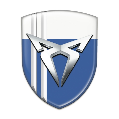 Seat Cupra Silicone Emblem Blue White with White Lines Style 