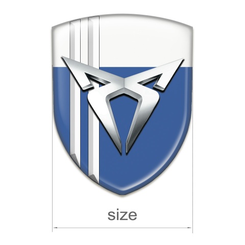 Seat Cupra Silicone Emblem Blue White with White Lines Style 