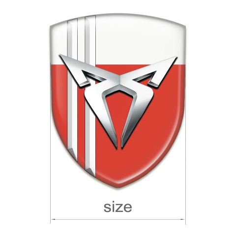 Seat Cupra Resin Sticker Red White with White Lines Style 