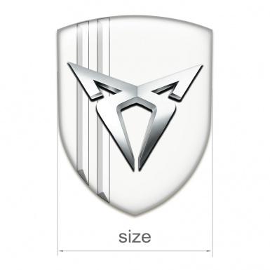 Seat Cupra Emblem Exterior White Decoration with Silver Logo 