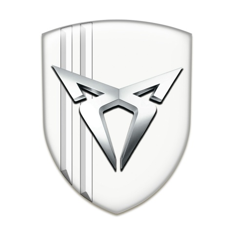 Seat Cupra Emblem Exterior White Decoration with Silver Logo 