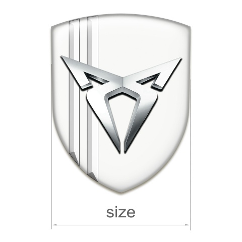 Seat Cupra Emblem Exterior White Decoration with Silver Logo 