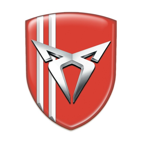 Seat Cupra Car Accessories Badge Red with White Lines Style 
