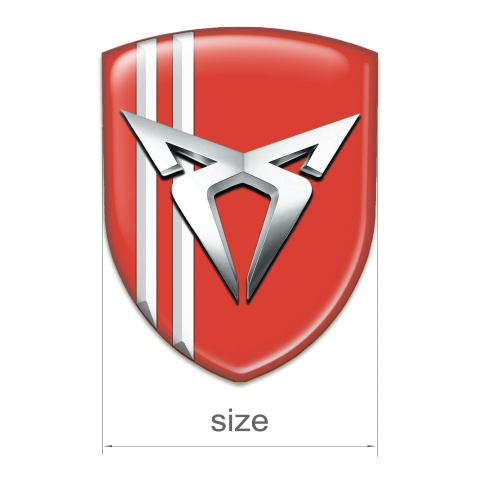 Seat Cupra Car Accessories Badge Red with White Lines Style 