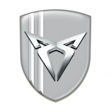 Seat Cupra Self Adhesive Car logo Emblem Gray with White Lines Style 