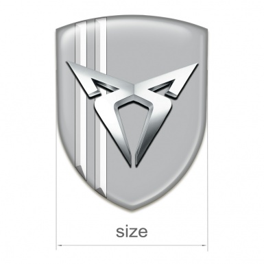 Seat Cupra Self Adhesive Car logo Emblem Gray with White Lines Style 