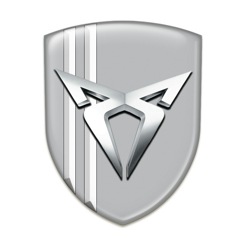 Seat Cupra Self Adhesive Car logo Emblem Gray with White Lines Style 