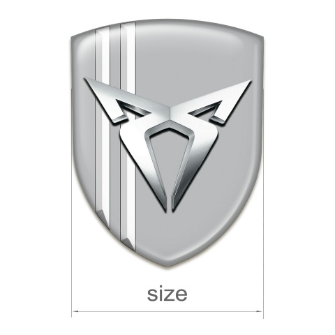 Seat Cupra Self Adhesive Car logo Emblem Gray with White Lines Style 