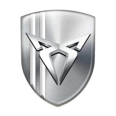 Seat Cupra Car Interior Badge Silver with White Lines Style 