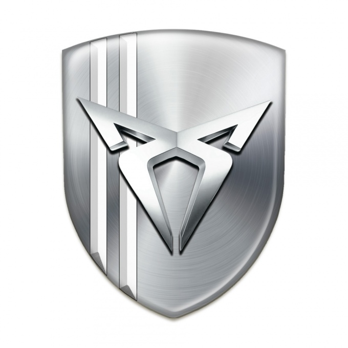 Seat Cupra Car Interior Badge Silver with White Lines Style 