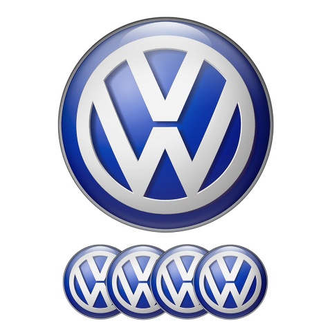 VW Volkswagen Center Hub Dome Stickers 3D Navy Blue