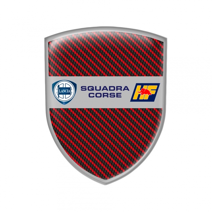 Lancia Domed Emblem Squadra Corse Red Carbon Grey Edition
