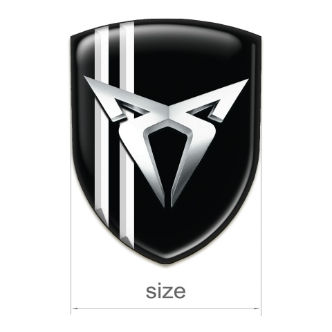 Seat Cupra Silicone Car Decal Badge Black with White Lines Style 