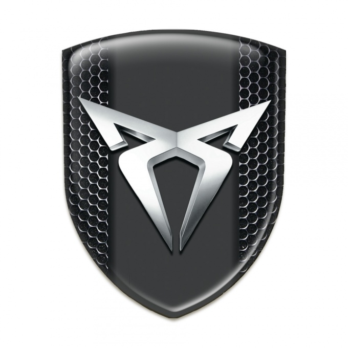 Seat Cupra Silicone Badge Perforated Steel Base Silver Logo Edition 