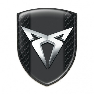 Seat Cupra Emblem Badge Logo dark Carbon Base Silver Logo Edition 