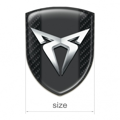 Seat Cupra Emblem Badge Logo dark Carbon Base Silver Logo Edition 