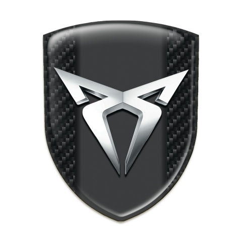 Seat Cupra Emblem Badge Logo dark Carbon Base Silver Logo Edition 