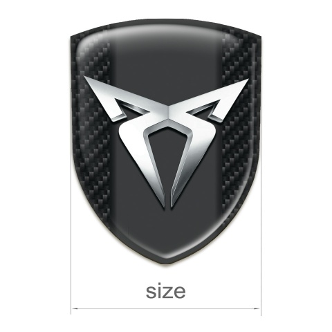Seat Cupra Emblem Badge Logo dark Carbon Base Silver Logo Edition 