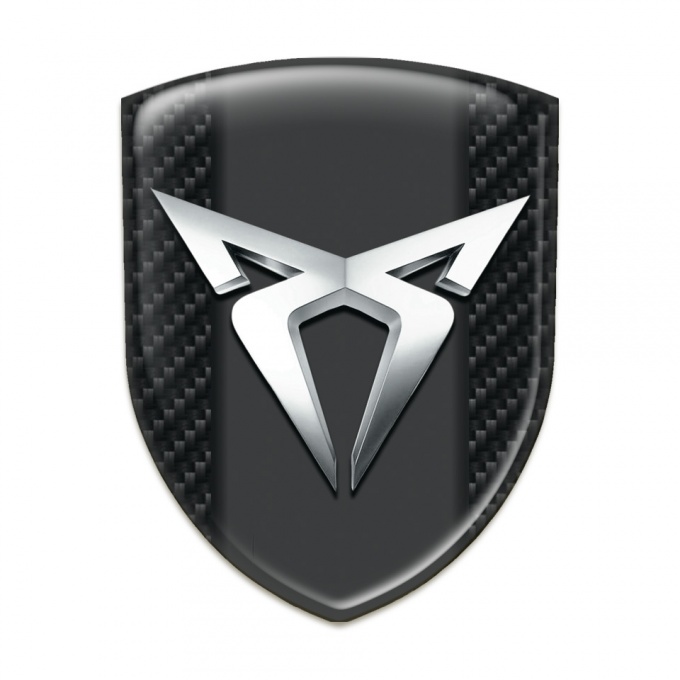 Seat Cupra Emblem Badge Logo dark Carbon Base Silver Logo Edition 