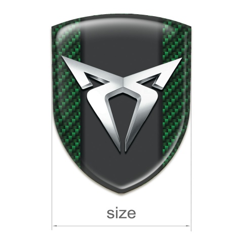 Seat Cupra Logo Emblem Green Carbon Base Silver Logo Edition 