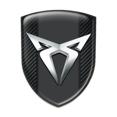 Seat Cupra Tuning Emblem Black Fibers base Silver Logo Edition 