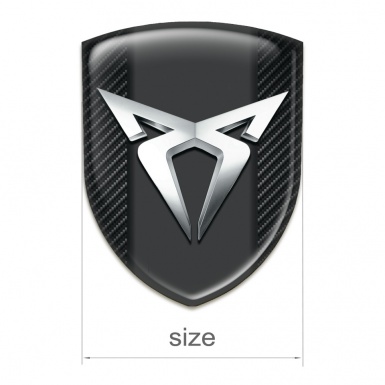 Seat Cupra Tuning Emblem Black Fibers base Silver Logo Edition 