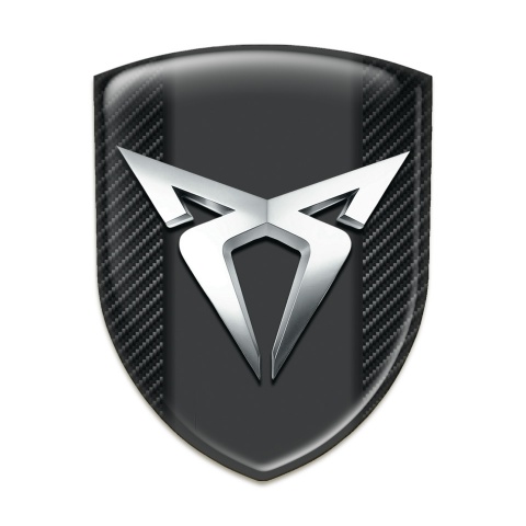 Seat Cupra Tuning Emblem Black Fibers base Silver Logo Edition 