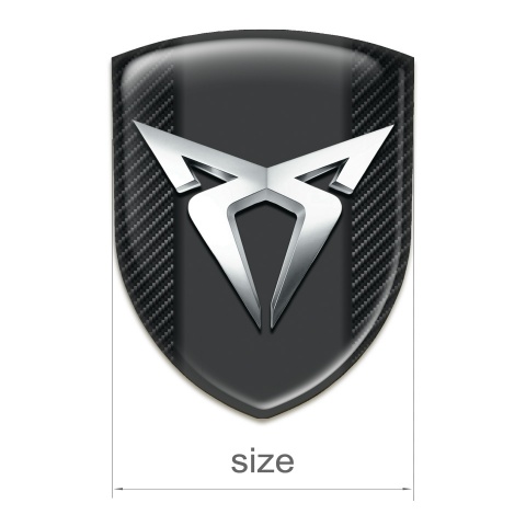 Seat Cupra Tuning Emblem Black Fibers base Silver Logo Edition 
