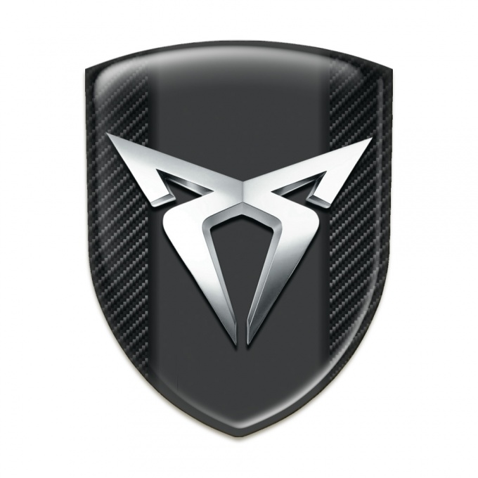 Seat Cupra Tuning Emblem Black Fibers base Silver Logo Edition 