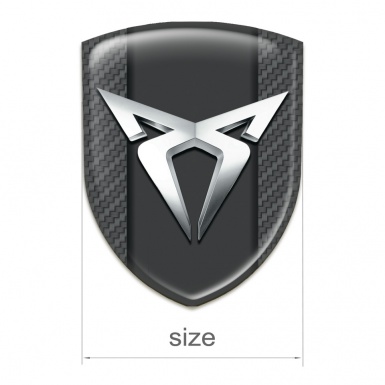 Seat Cupra Domed Emblem Carbon Base Silver Logo Edition 