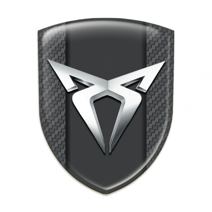 Seat Cupra Domed Emblem Carbon Base Silver Logo Edition 
