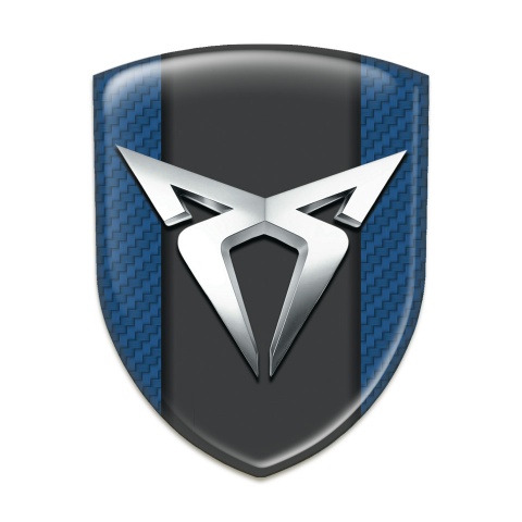 Seat Cupra Silicone Emblem Navy Blue carbon Silver logo Edition 