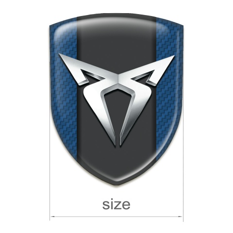 Seat Cupra Silicone Emblem Navy Blue carbon Silver logo Edition 