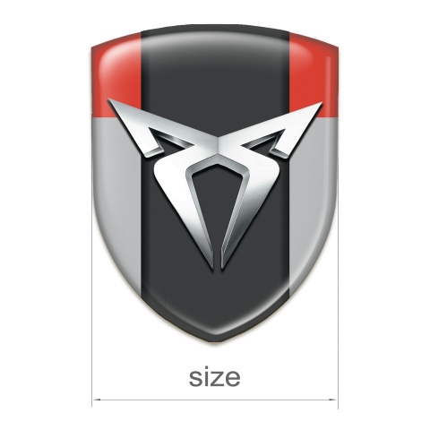 Seat Cupra Silicone Badge Gray Red Version with Silver Logo 