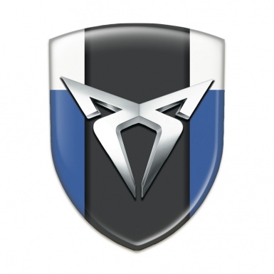 Seat Cupra Domed Emblem Blue White Version with Silver Logo 