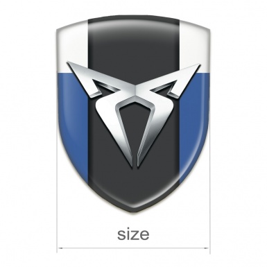 Seat Cupra Domed Emblem Blue White Version with Silver Logo 